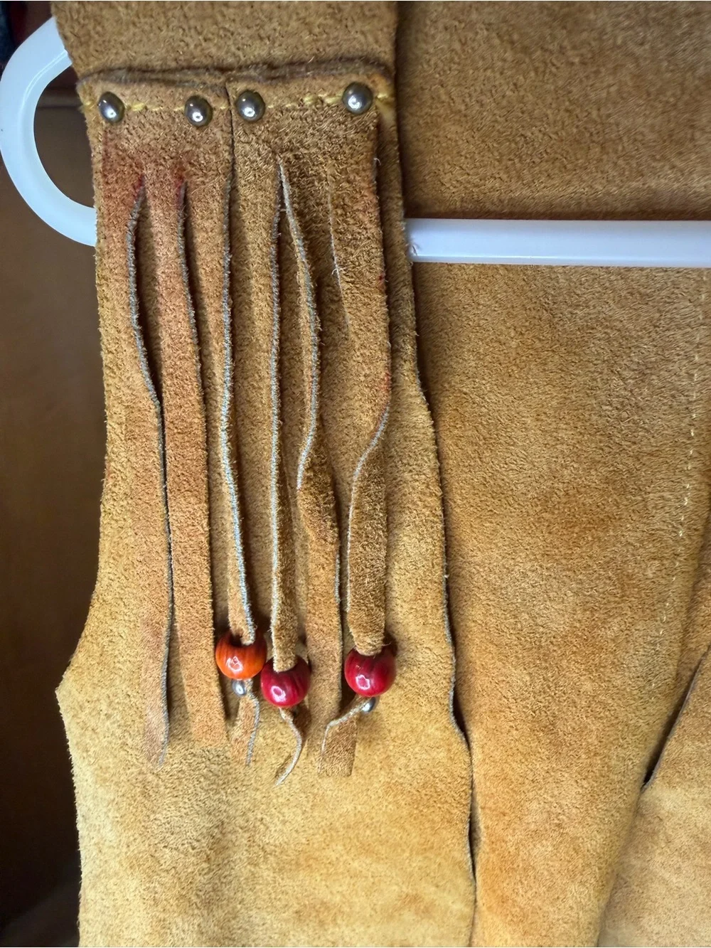 Vintage Kids Suede Western Fringe Vest - Brown